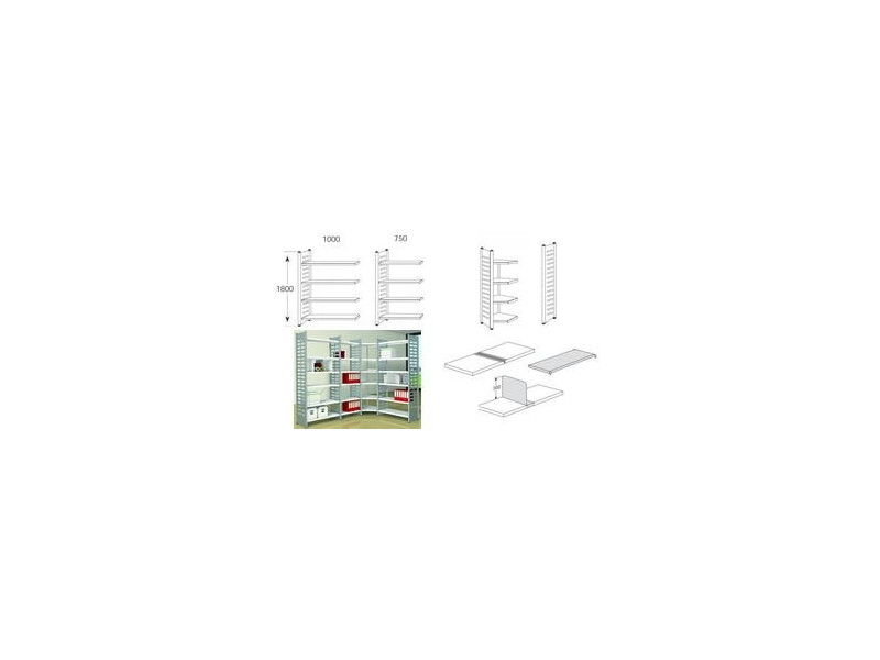 kerkmann Rayonnage de coin 'M2', (L)900 mm (H)1.800 mm