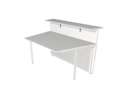 kerkmann Comptoir d'accueil, 1 côté oblique, blanc/verre