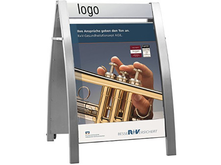 kerkmann Chevalet d'affichage Boston II, A1, argent, mobile