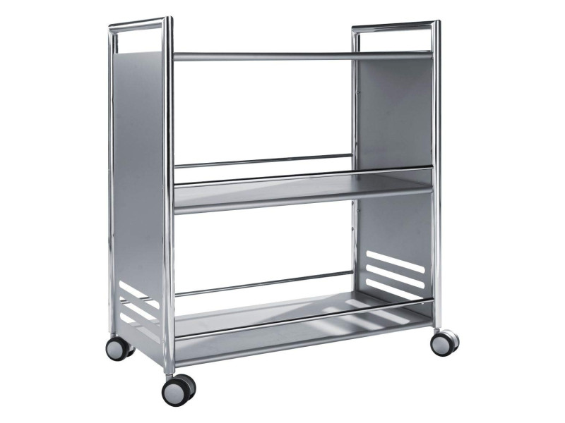 kerkmann Chariot de service, en acier, 3 étages, gris/chrome
