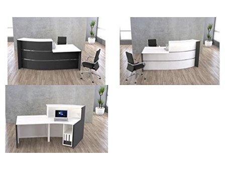 kerkmann Comptoir arrondi BARI, espace conseil, blanc/