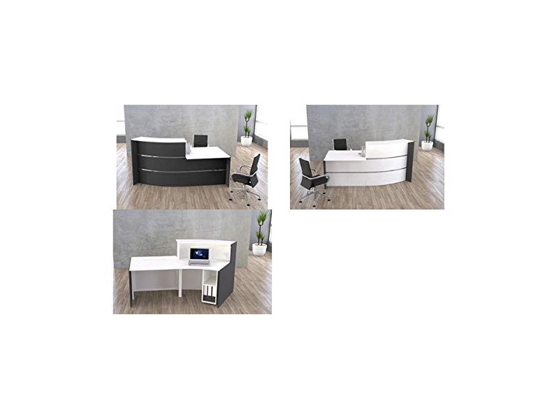 kerkmann Comptoir arrondi BARI, espace conseil, blanc/