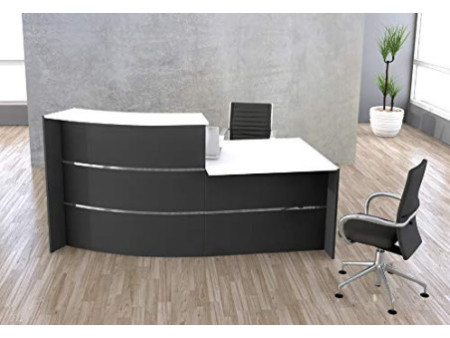 kerkmann Comptoir arrondi BARI, espace conseil, blanc/