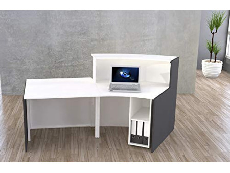 kerkmann Comptoir arrondi BARI, espace conseil, blanc/