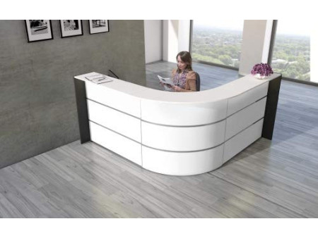 kerkmann Comptoir d'angle BARI, blanc/anthracite