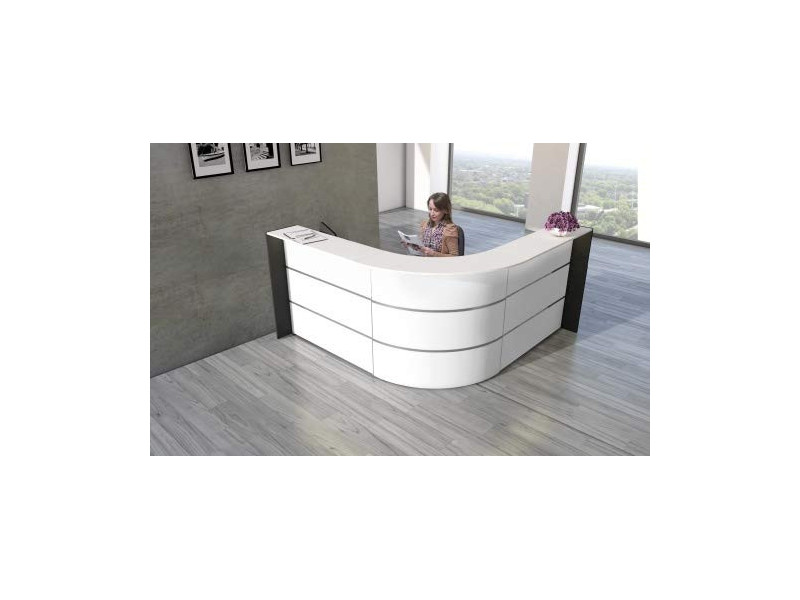 kerkmann Comptoir d'angle BARI, blanc/anthracite