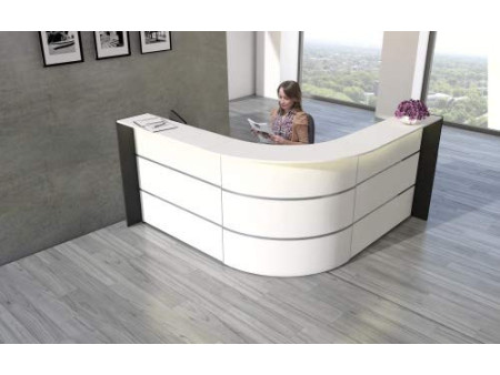 kerkmann Comptoir d'angle BARI, blanc/anthracite