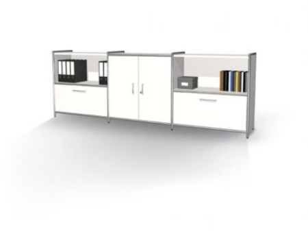 kerkmann Bahut ARTLINE, 2 hauteurs de classeur, blanc