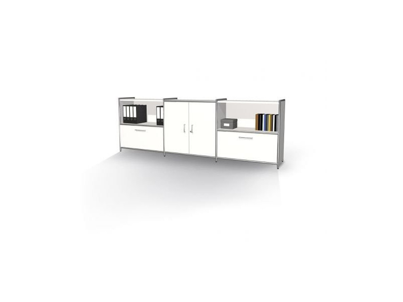 kerkmann Bahut ARTLINE, 2 hauteurs de classeur, blanc