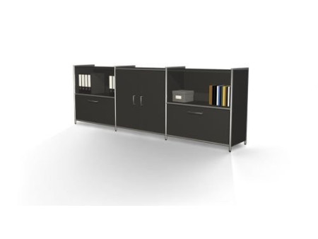 kerkmann Bahut ARTLINE, 2 hauteurs de classeur, anthracite
