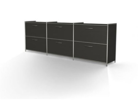 kerkmann Bahut ARTLINE, 2 hauteurs de classeur, anthracite