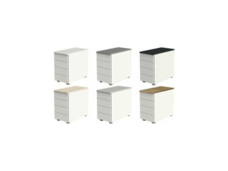 kerkmann Caisson annexe, 4 tiroirs, blanc/gris clair