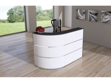 kerkmann Comptoir d'accueil arrondi Cento 1,blanc/anthracite