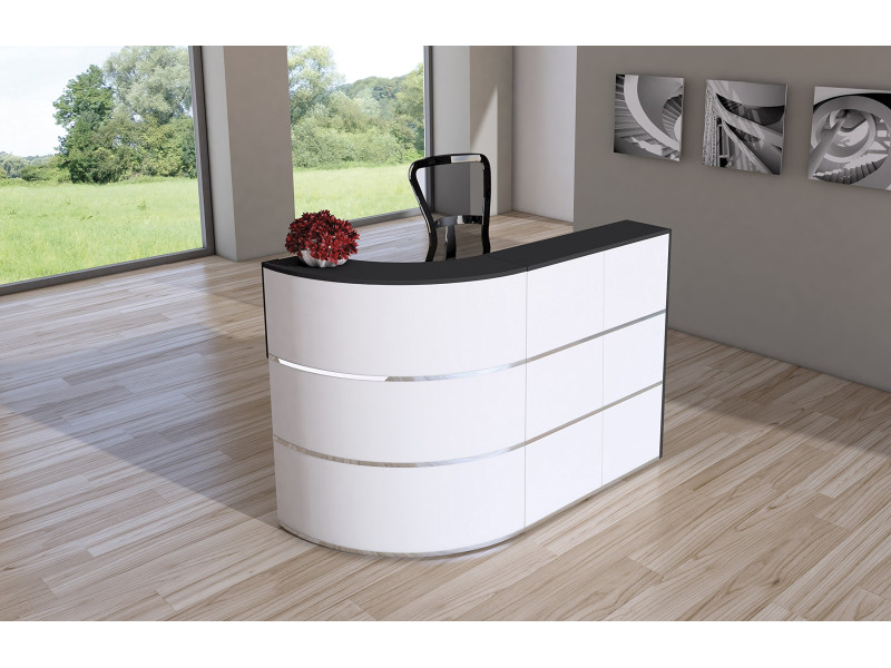 kerkmann Comptoir d'accueil arrondi Cento 1,blanc/anthracite