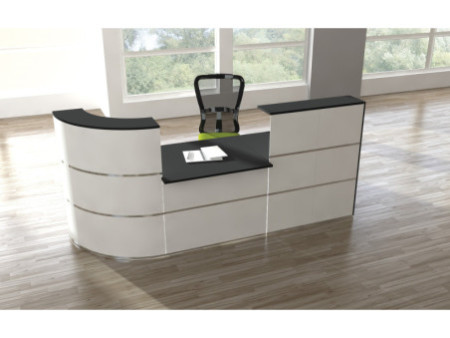 kerkmann Comptoir d'accueil arrondi Cento 5, avec module bas