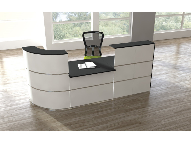 kerkmann Comptoir d'accueil arrondi Cento 5, avec module bas