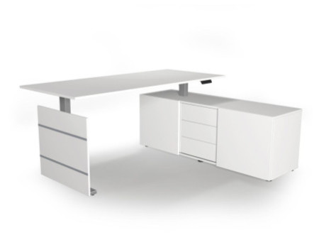 kerkmann Poste de travail complet Move 3 tube, blanc