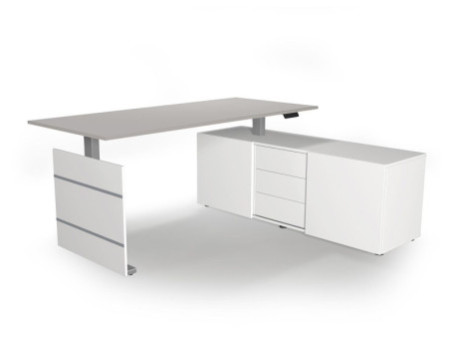 kerkmann Poste de travail complet Move 3 tube, gris clair
