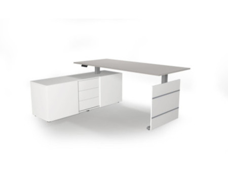 kerkmann Poste de travail complet Move 3 tube, gris clair