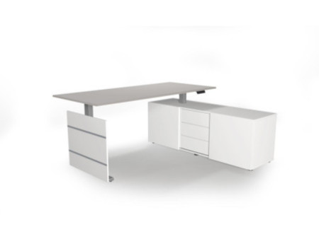 kerkmann Poste de travail complet Move 3 tube, gris clair
