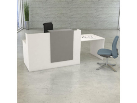 kerkmann Comptoir Sydney avec espace conseil, blanc/graphite