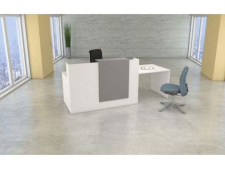 kerkmann Comptoir Sydney avec espace conseil, blanc/graphite