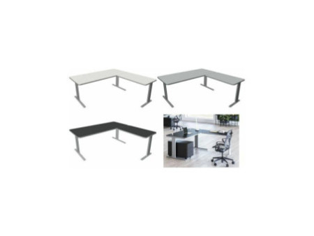 kerkmann Bureau UNIC avec extension, (L)2.000 mm, blanc