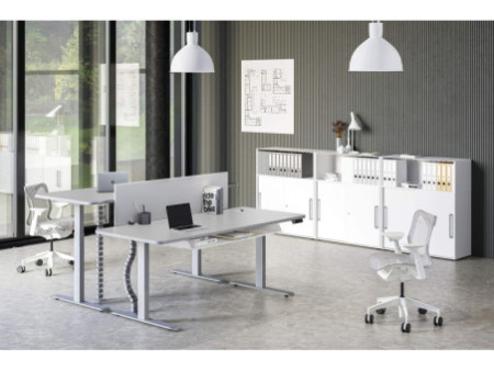 kerkmann Table de bureau assis-debout Move 3 Premium, blanc