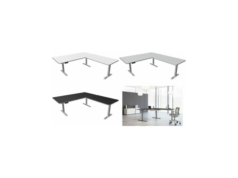 kerkmann Table de bureau assis-debout Move 3 Premium, blanc