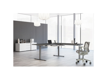 kerkmann Table de bureau assis-debout Move 3 Premium, blanc