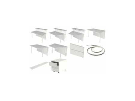 kerkmann Table annexe Atlantis 3, blanc/graphite