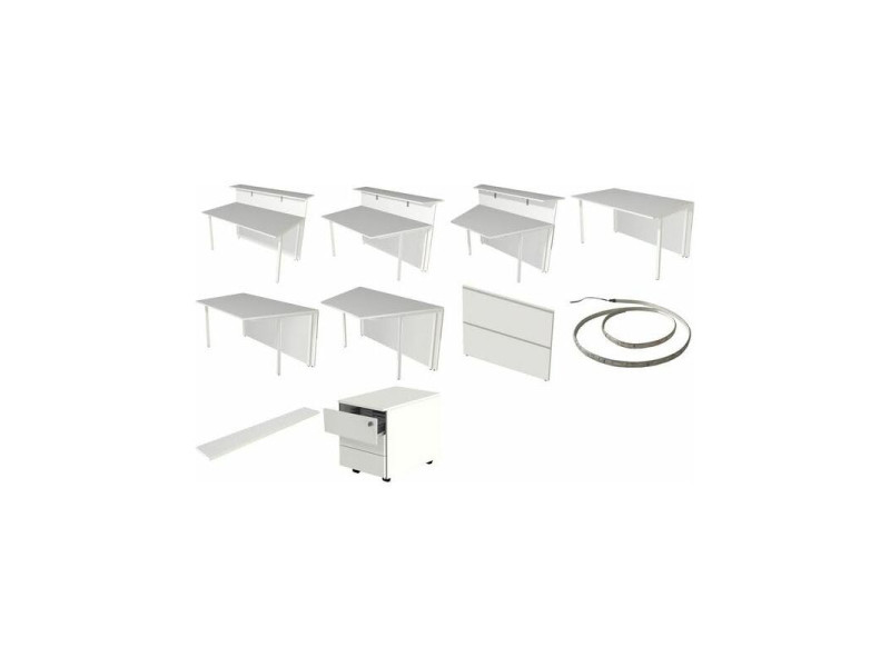 kerkmann Table annexe Atlantis 3, blanc/graphite