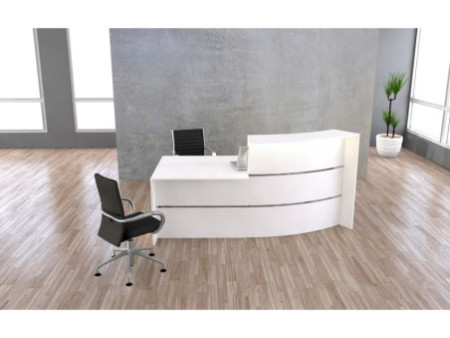 kerkmann Comptoir arrondi BARI, espace conseil, blanc