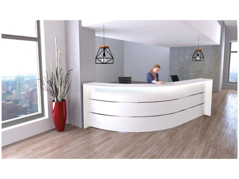 kerkmann Comptoir arrondi BARI, (L)3.320x(P)1.800 mm, blanc