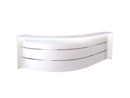 kerkmann Comptoir arrondi BARI, (L)3.320x(P)1.800 mm, blanc