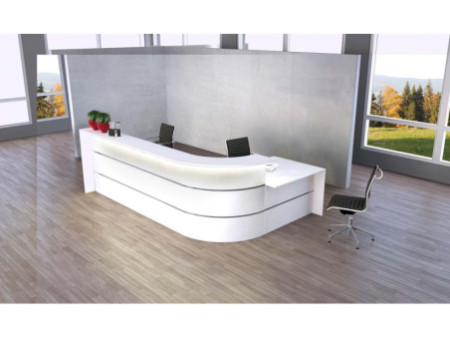 kerkmann Grand comptoir en L BARI, espace conseil, blanc