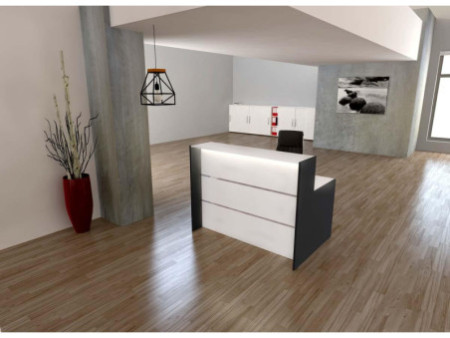 kerkmann Comptoir linéaire BARI Compact, blanc/anthracite