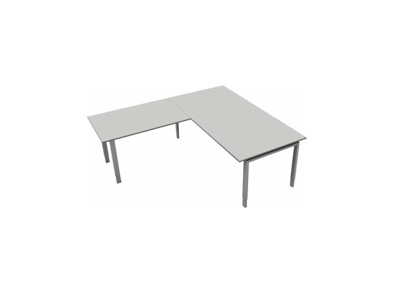 kerkmann Table de conférence Form 5 à élément d'angle, gris