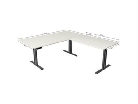 kerkmann Table de bureau assis-debout Move 3 elegant, gris