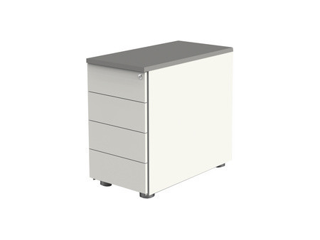 kerkmann Caisson mobile, 4 tiroirs, blanc/chêne