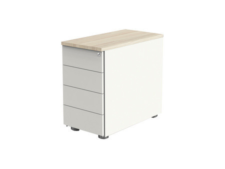 kerkmann Caisson mobile, 4 tiroirs, blanc/chêne