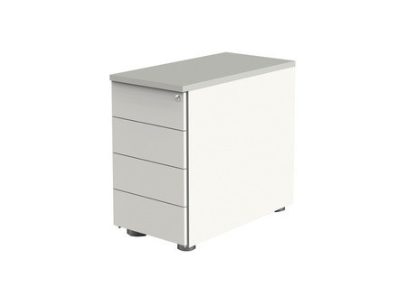 kerkmann Caisson mobile, 4 tiroirs, blanc/chêne