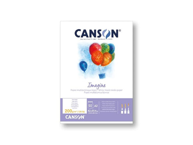 CANSON Bloc à dessin Imagine, format A2, 200 g/m2