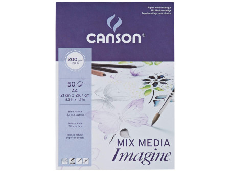 CANSON Bloc à dessin Imagine, format A4, 200 g/m2