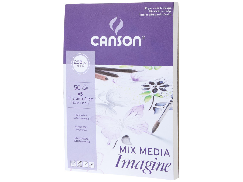 CANSON Bloc à dessin Imagine, format A5, 200 g/m2