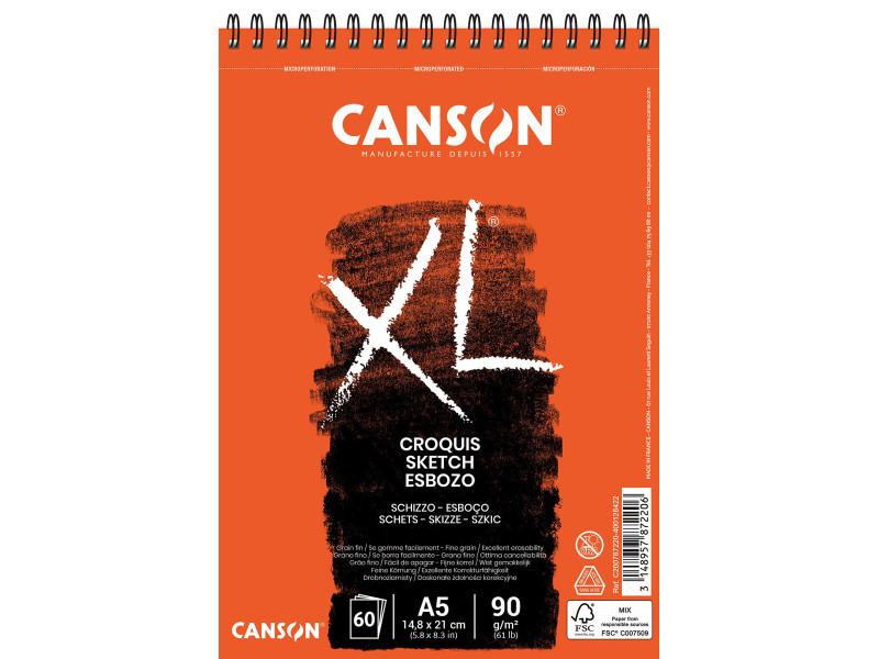 CANSON Bloc à croquis et esquisse 'XL CROQUIS', A5, 90 g/m2
