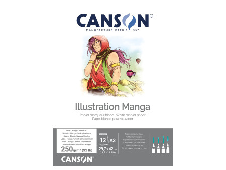 CANSON Bloc de dessin Illustration Manga, A3, 250 g/m2