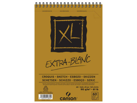 CANSON Bloc croquis et études 'XL EXTRA BLANC', A5