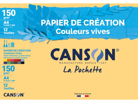 CANSON Papier de création, A4, 150 g/m2, couleurs vives