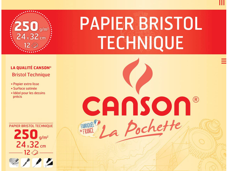 CANSON Papier bristol technique, 240 x 320 mm, 250 g/m2